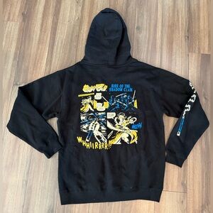 Black Graphic Hoodie with Comic Print